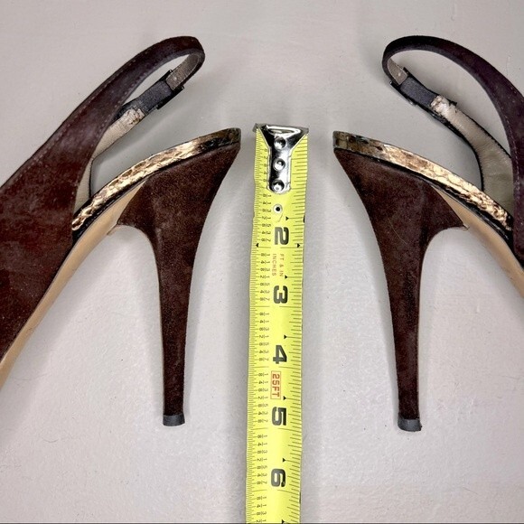 Jimmy Choo Brown Suede Peep Toe Slingback Heels Pumps Women’s EU 40 US 10 - Picture 9 of 15